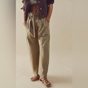 Free People Tan High-Waisted Pants